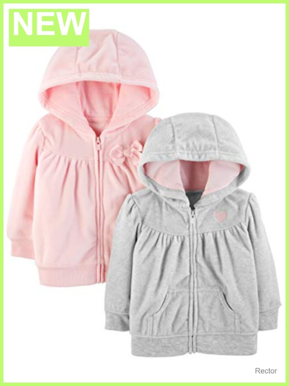 Girls 2-Pack Full Zip Hoodies Sweatshirts Long Sleeve Kids